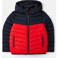 Boys Bamford Chevron colourblock coat 1-12 years - NAVY RED