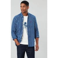 Mens Buchanan Long Sleeve Classic Fit Peached Poplin Shirt - MULTI CHECK