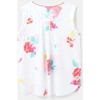 210434 Printed Capped Sleeve Shell Top - WHITE FLORAL