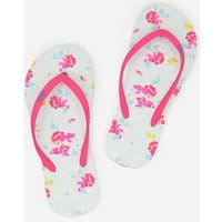 Womens 210699 Womens Flip Flops - AQUA FLORAL STRIPE