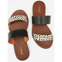 210843 Leather 2 Band Sandal - NAVY DALMATION SPOT