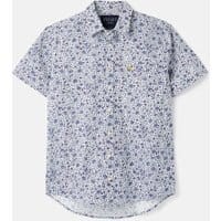 212524 Short Sleeve Classic Fit Printed Shirt - NAVY ORANGE DITSY