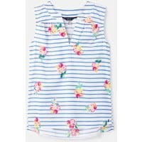 210551 Sleeveless v neck top - POSY BLUE STRIPE
