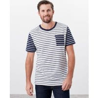 Mens Finchley Stripe Short Sleeve T-Shirt - White Navy Stripe