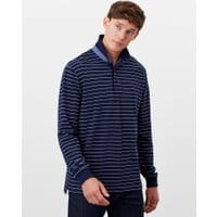 Mens Woodwell Long Sleeve Polo - NAVY CREAM STRIPE