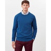 Mens Jarvis Crew Neck Sweater - LAKE BLUE