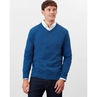 Mens Jarvis V Neck Sweater - ESTATE BLUE