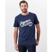 Mens Flynn Graphic Print Crew Neck T-Shirt - FRENCH NAVY