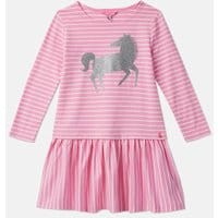 208097 Embellished Drop Waist Dress - PINK WHITE STRIPE