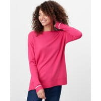 Vivianna Slash Neck Sweater - HOT PINK