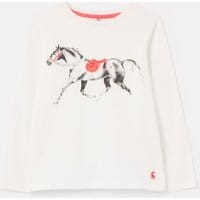 Girls Bessie Screenprint Top 1-12 Years - WHITE HORSE