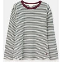 Selma Long Sleeve Crew Tee - CREAM GREEN STRIPE