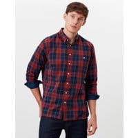 Mens Hewitt Long Sleeve Classic Fit Shirt - ORANGE HERRINGBONE
