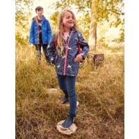 Girls Raindance Showerproof Rubber Raincoat 1-12 years - NAVY UNICORN