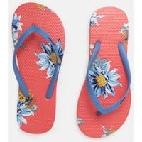 212865 Womens Flip Flops - CORAL CLEMATIS FLORAL