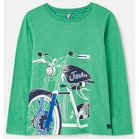 Boys Randall Screenprint T-Shirt 1-12 Years - Green Motorbike