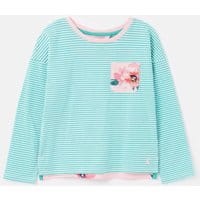 Girls Bliss Drop Shoulder Hotchpotch Top - LIGHT GREEN STRIPE