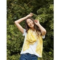 Womens River Printed Scarf - GOLD ANIMAL