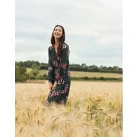Chloe Fixed Wrap Dress - GREEN FLORAL