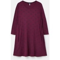 Elora Long Sleeve Jersey Swing Tunic - PLUM SPOT