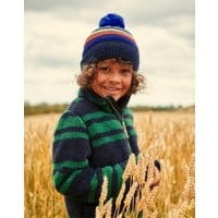 Boys Windaway Textured Stripe Hat - NAVY STRIPE