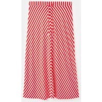 Auriel Chevron Skirt - RED WHITE STRIPE