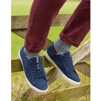 Mens Coast Pump Lace Up Sneakers - FRENCH NAVY