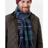 Tytherton Wool Checked Scarf - GREEN MULTI CHECK