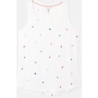 Womens Bo Print Jersey Tank Top - WHITE SWIMSUITS