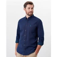 Mens Halbert Long Sleeve Classic Fit Textured Shirt - TEAL