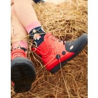 Girls Waterproof Wellibobs - RED LADYBIRD