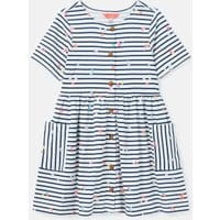 Girls Liddie Button Through Smock Dress 1-12 Years - NAVY CONFETTI