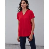 Womens Reagan Cutwork Shell Top - RED LEMON