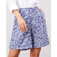 Womens Coretta Printed Fluid Short - BLUE SHELLS