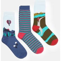Mens Striking 3 Pack Socks - MULTI SCENE