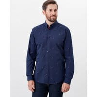 Mens Ballintoy Classic Fit Dobby Shirt - NAVY PHEASANT