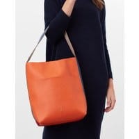 Womens Emma PU Bucket Purse - ORANGE