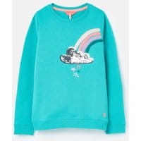 Girls Tiana Artwork Sweatshirt 1-12 Years - AQUA CLOUD