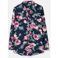 Elvina Button Front Woven Shirt - NAVY FLORAL