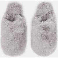 Cosy Faux Fur Mule - GREY