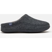 Mens Felt Mule Slip On Slippers - GREY