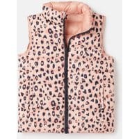 Girls Flip It Reversible Vest 1-12 Years - PINK LOVE LEOPARD