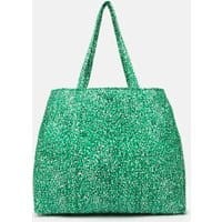 Womens Hillwood Quilted Tote Purse - GREEN SPECKLE