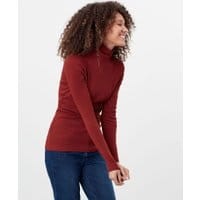 Clarissa Roll Neck Jersey Top - FIRED BRICK