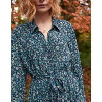 Womens Aurelie A Line Shirt Dress - NAVY DITSY