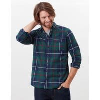Mens Buchannan Long Sleeve Classic Fit Brushed Shirt - NAVY MULTI CHECK