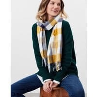 Womens Bracken Check Woven Scarf - BROWN BEIGE CHECK