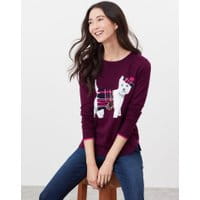 Miranda Knitted Intarsia Crew Neck Sweater - PURPLE DOG