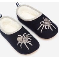 Boys Slippet Felt Mule Slippers - NAVY SPIDER
