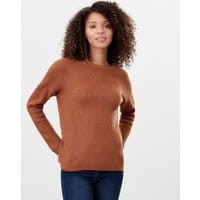Womens Rosy Knitted Reversible Button Up Cardigan - BROWN